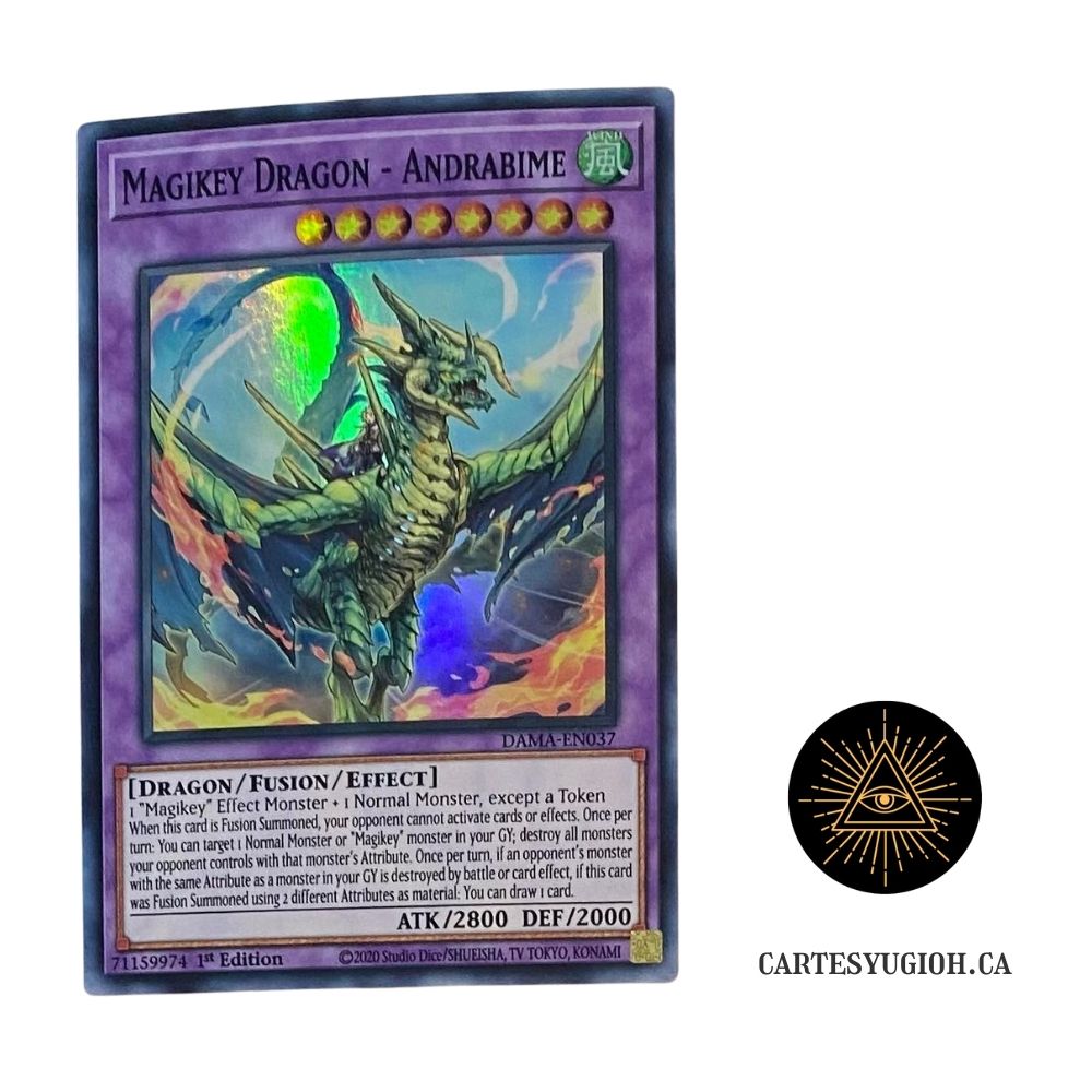 YUGIOH! 2-MAGIKEY DRAGON-ANDRABIME-SUPER RARE-1ST EDITIONS-DAMA-EN037