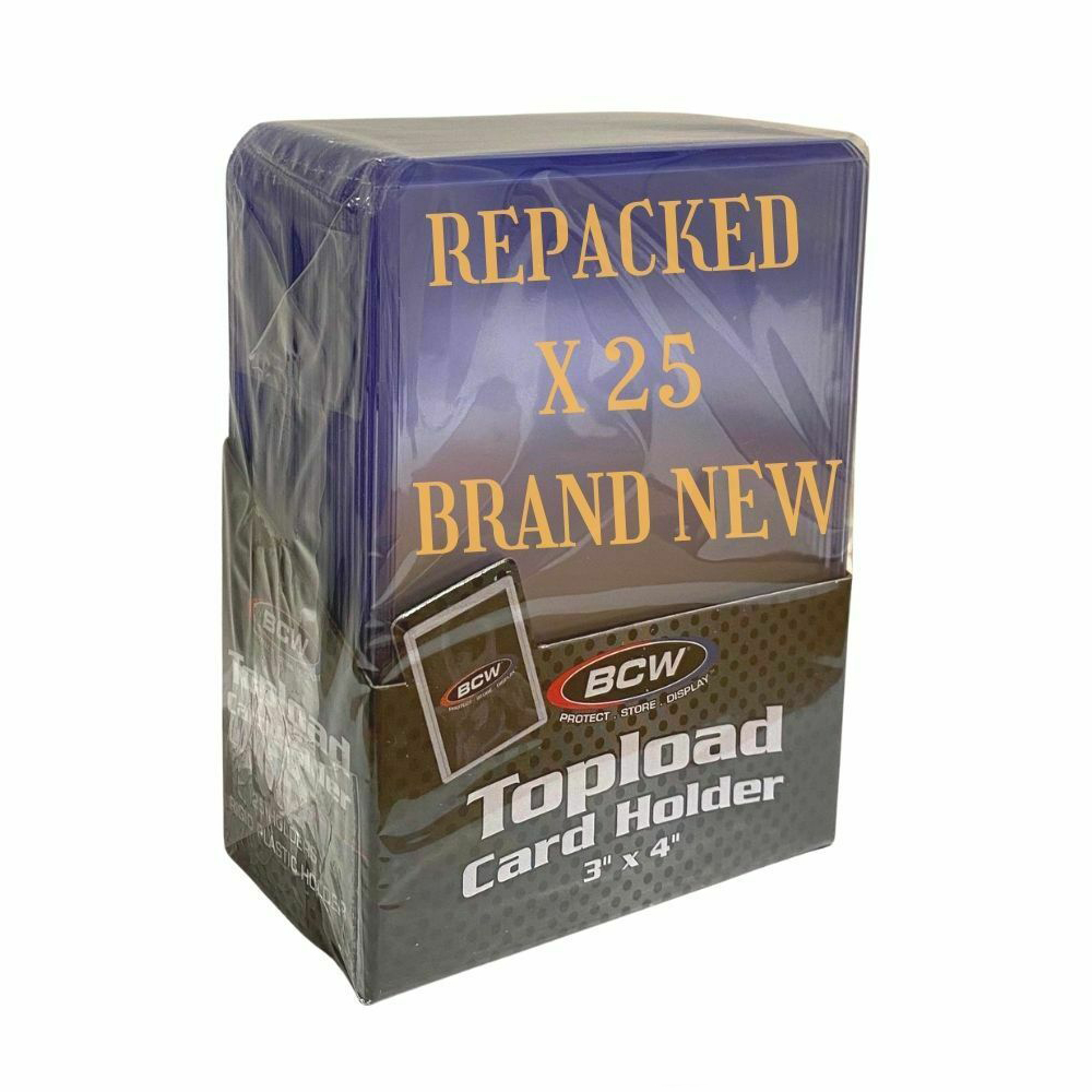 BCW 3x4 Thick Card Toploaders – 5 Pack, 360 Pt / 9mm Rigid Holders